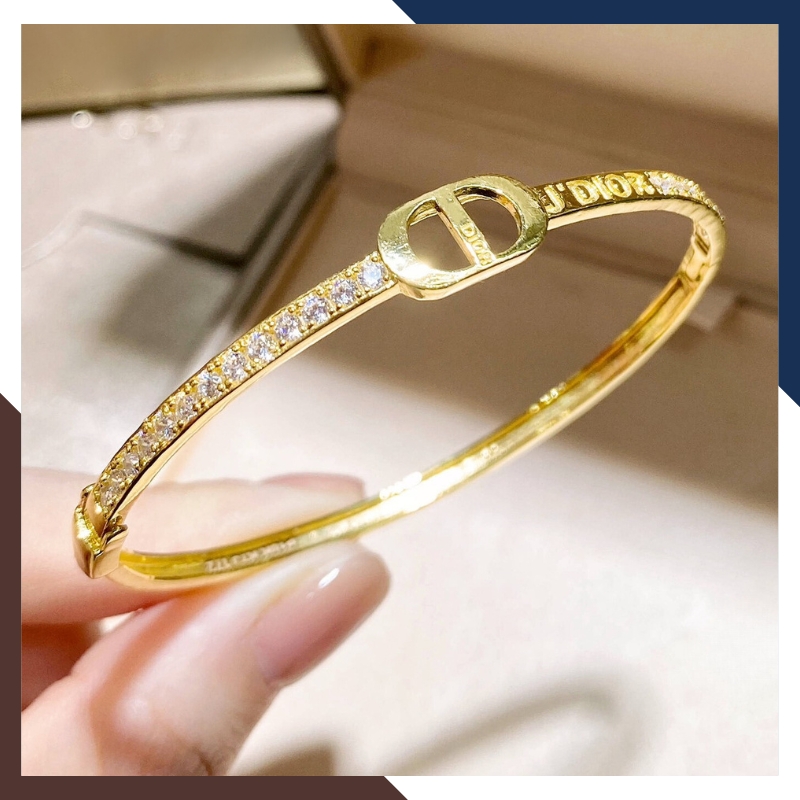 Bộ trang sức Dior vàng tây 10k gồm vòng tay, nhẫn và bông tai mã TL1764127