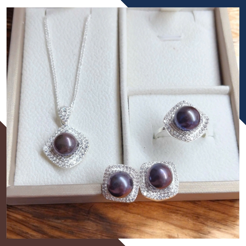 Bộ Trang Sức Ngọc Trai Bạc Cho Mẹ BTSNT169 Cao Cấp