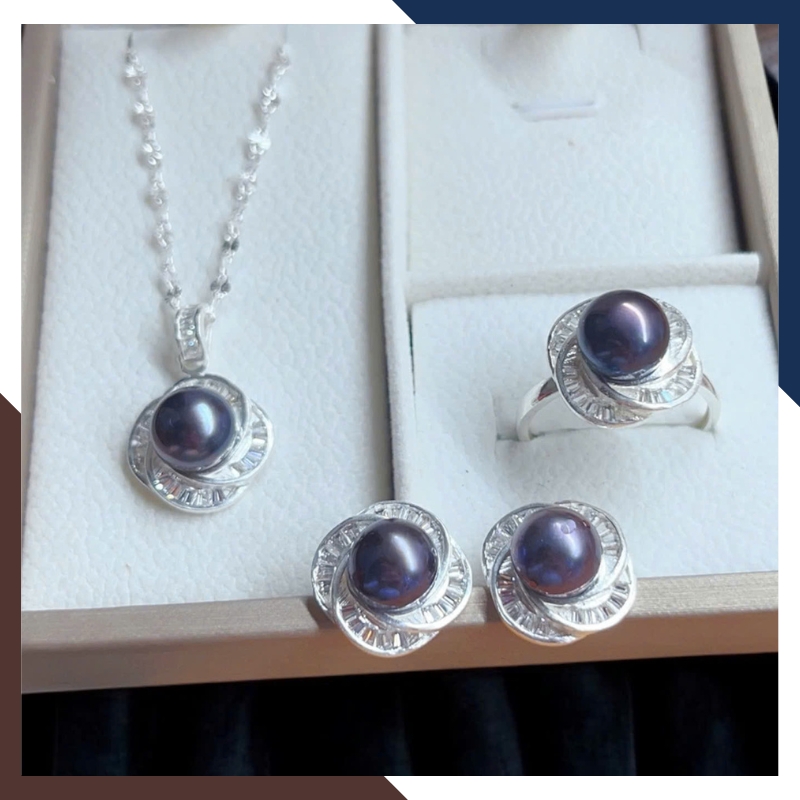 Bộ Trang Sức Ngọc Trai Bạc Cho Mẹ BTSNT169 Cao Cấp