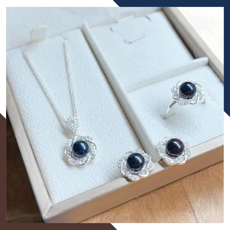 Bộ Trang Sức Ngọc Trai Bạc Cho Mẹ BTSNT169 Cao Cấp