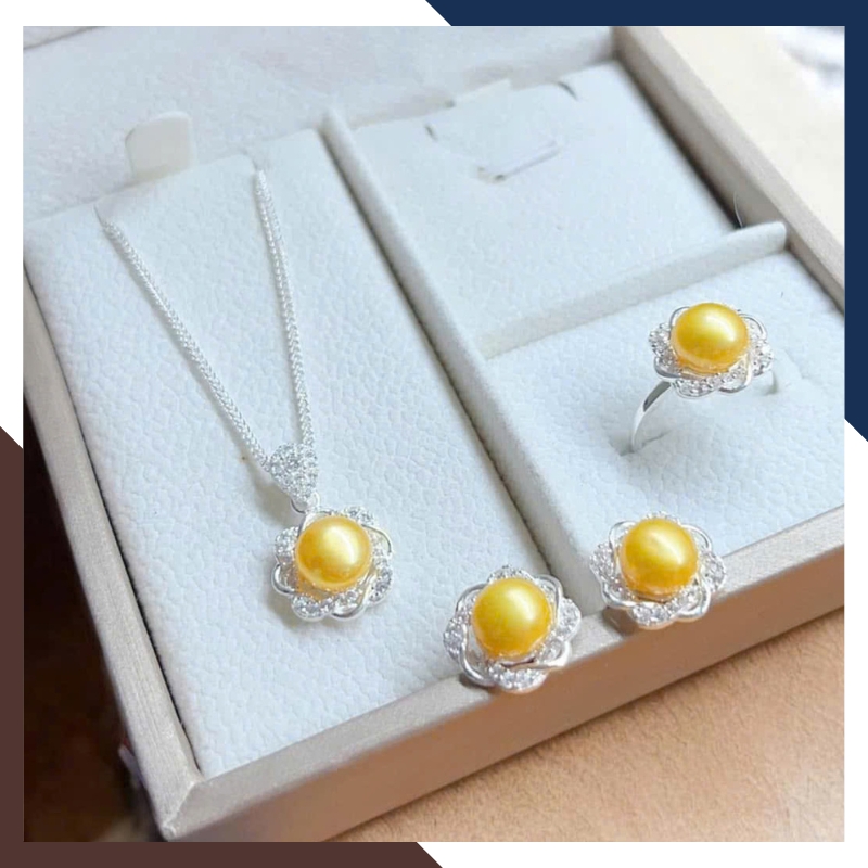 Bộ Trang Sức Ngọc Trai Bạc Cho Mẹ BTSNT169 Cao Cấp