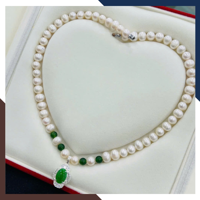 Bộ Trang Sức Ngọc Trai Cho Mẹ Mix Đá Phong Thuỷ Mã BTSNT103