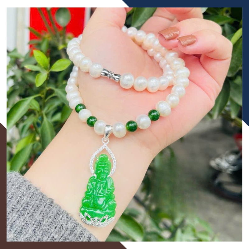 Bộ Trang Sức Ngọc Trai Cho Mẹ Mix Đá Phong Thuỷ Mã BTSNT103