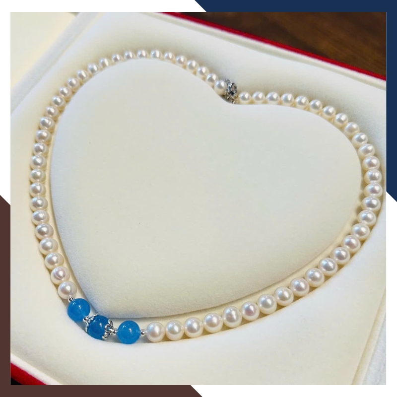 Bộ Trang Sức Ngọc Trai Cho Mẹ Mix Đá Phong Thuỷ Mã BTSNT103