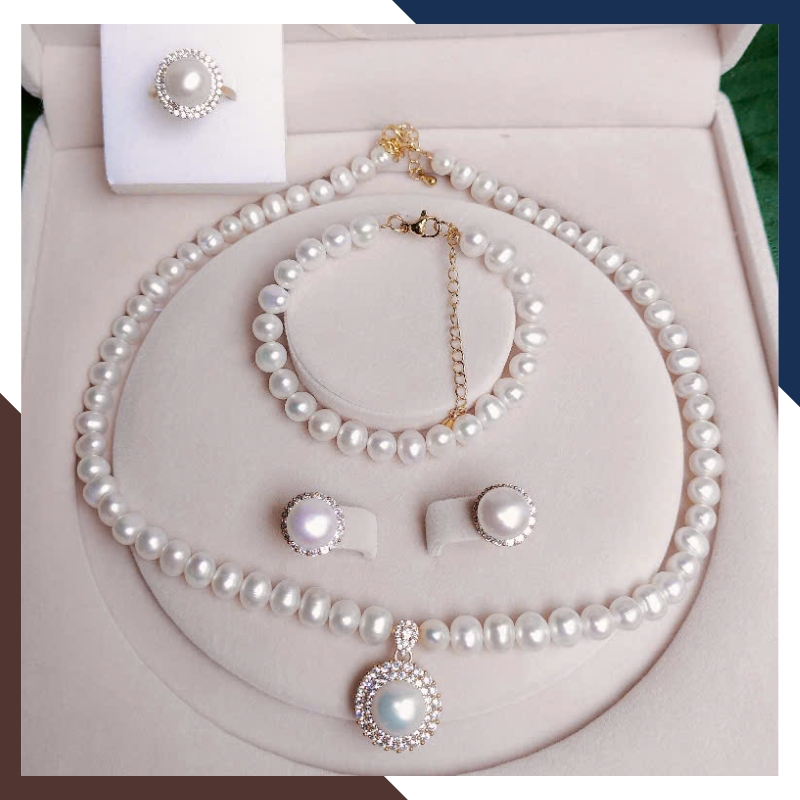 Bộ Trang Sức Ngọc Trai Cho Mẹ Sang Trọng BTSNT86