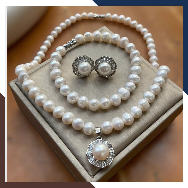 Bộ Trang Sức Ngọc Trai Cho Mẹ BTSNT90