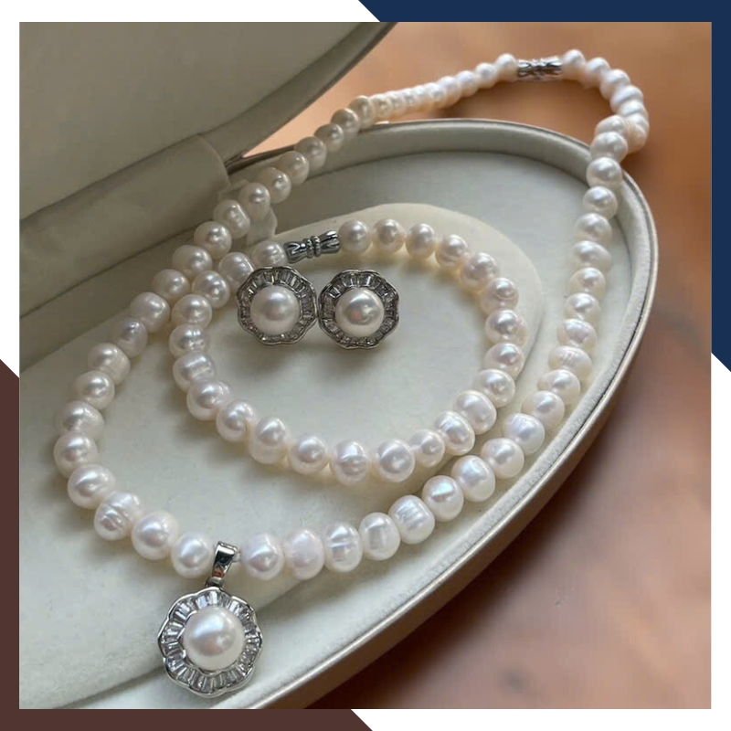 Bộ Trang Sức Ngọc Trai Cho Mẹ BTSNT90