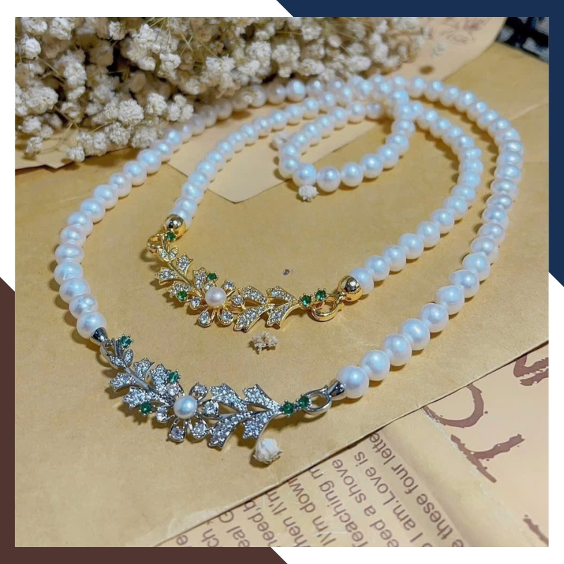 Bộ Trang Sức Ngọc Trai Cô Dâu Mã BTSNT115 – Điểm Nhấn Hoàn Hảo Cho Váy Cưới