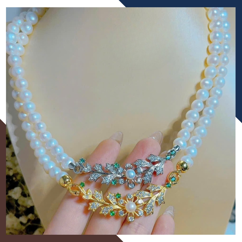 Bộ Trang Sức Ngọc Trai Cô Dâu Mã BTSNT115 – Điểm Nhấn Hoàn Hảo Cho Váy Cưới