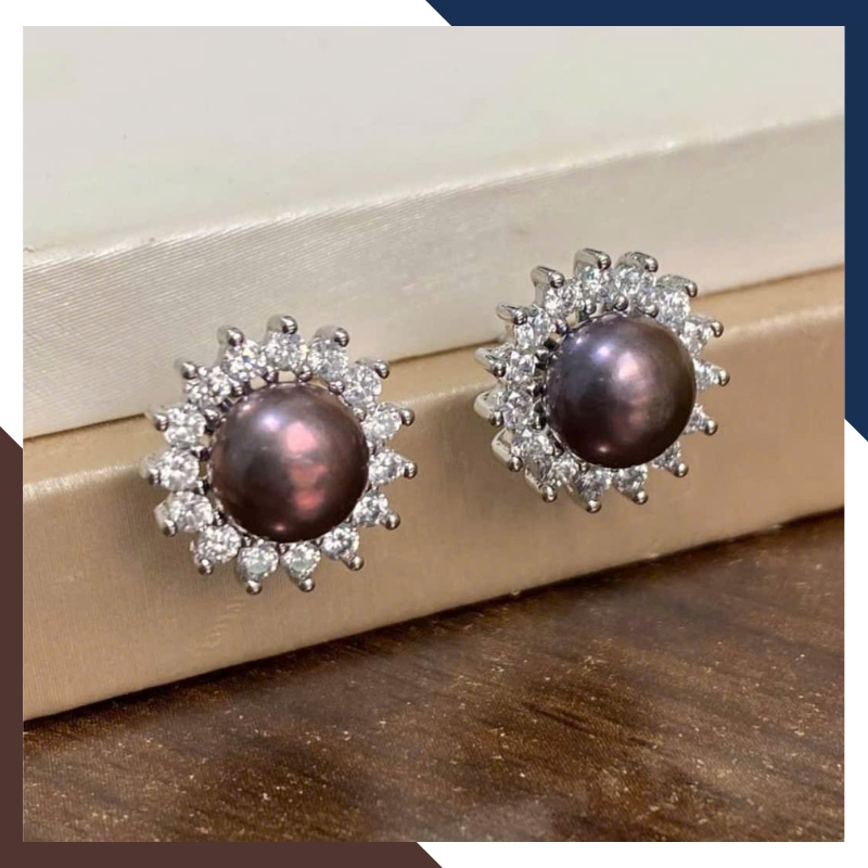 Bộ Trang Sức Ngọc Trai Đen Cao Cấp BTSNT89