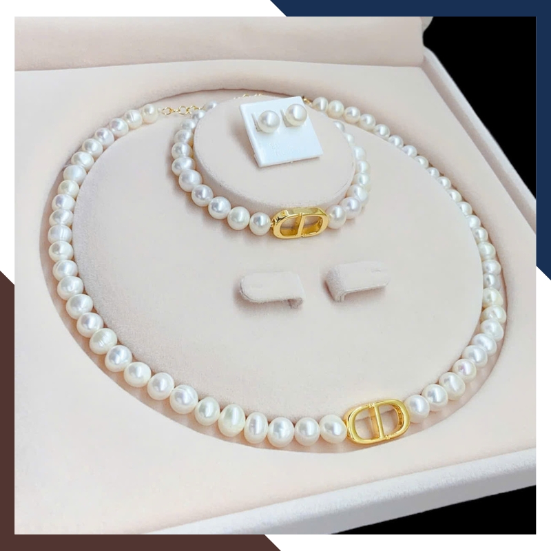 Bộ trang sức ngọc trai Dior BTSNT216 – chuẩn phong cách quý cô