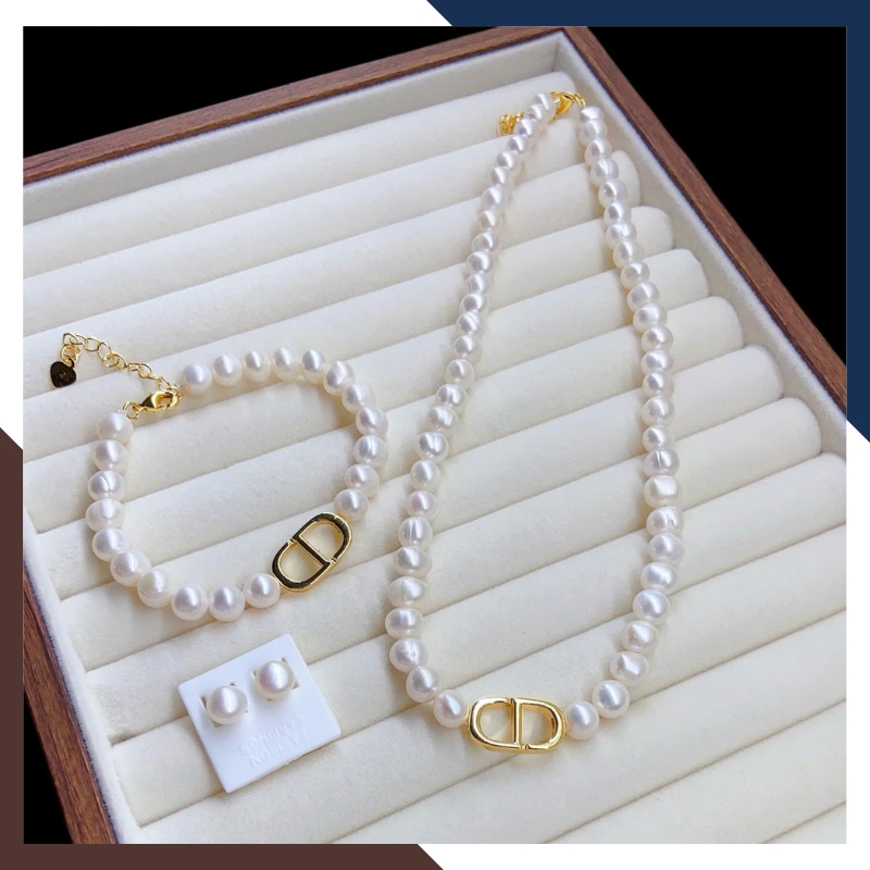 Bộ trang sức ngọc trai Dior BTSNT216 – chuẩn phong cách quý cô