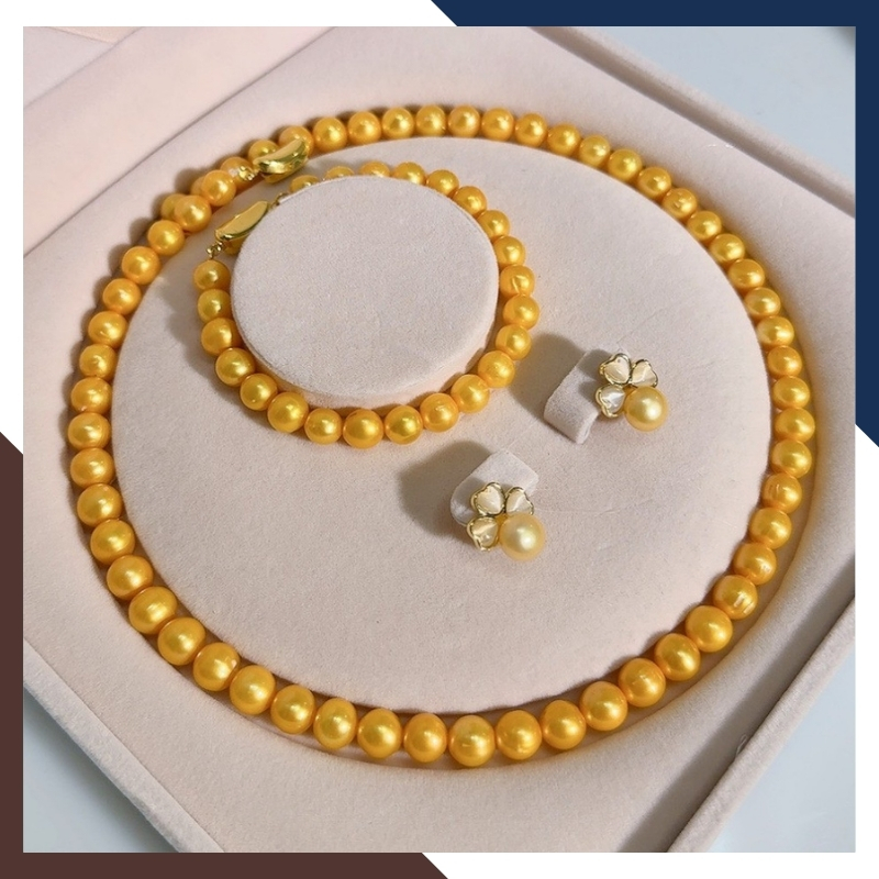 Vòng ngọc trai màu vàng cho phụ nữ 35-45 tuổi