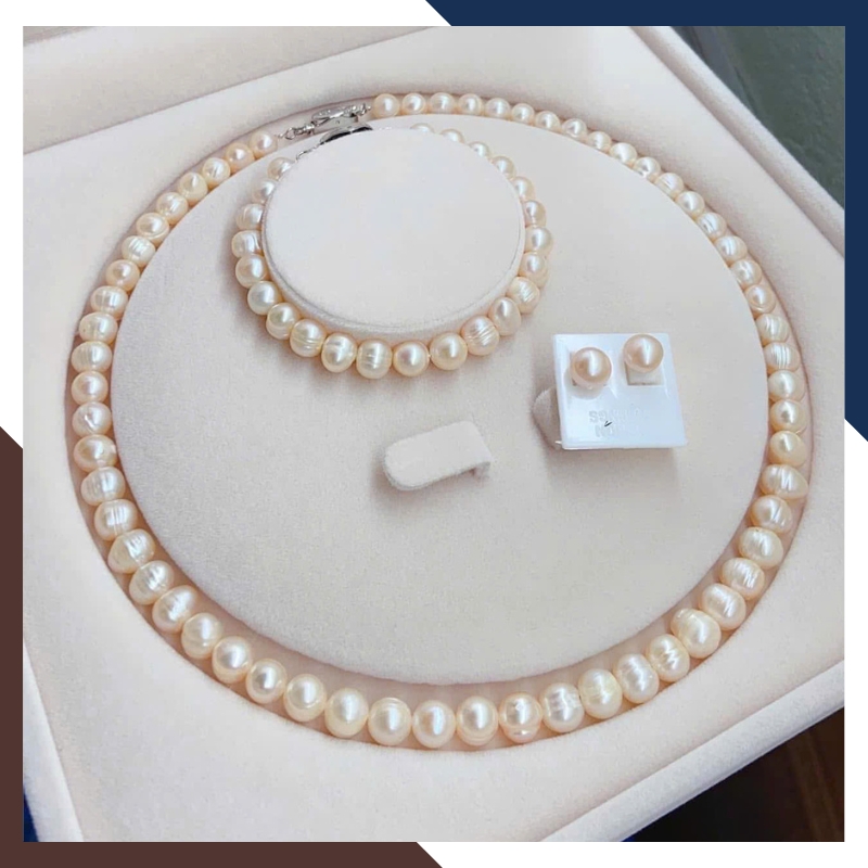 Bộ trang sức ngọc trai thật 7–8mm nhiều màu BTSNT210