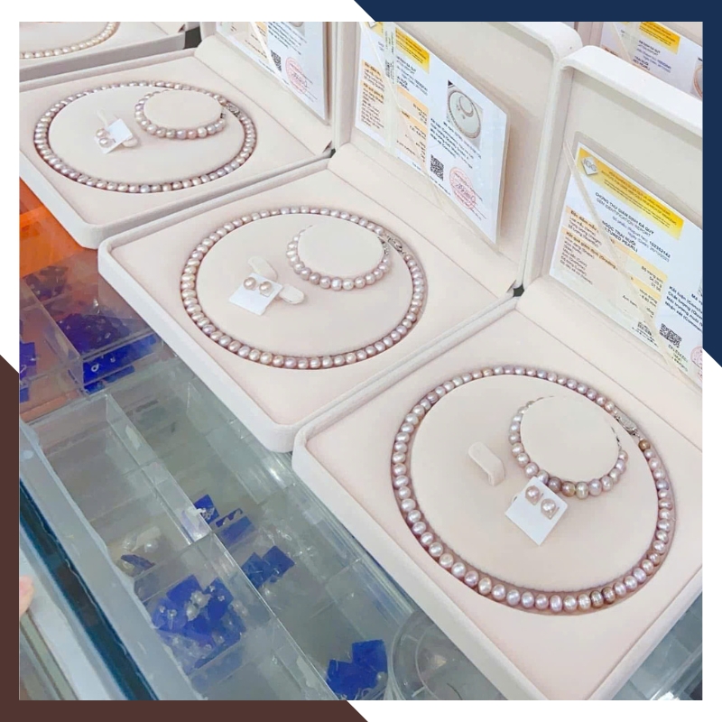 Bộ trang sức ngọc trai thật 7–8mm nhiều màu BTSNT210