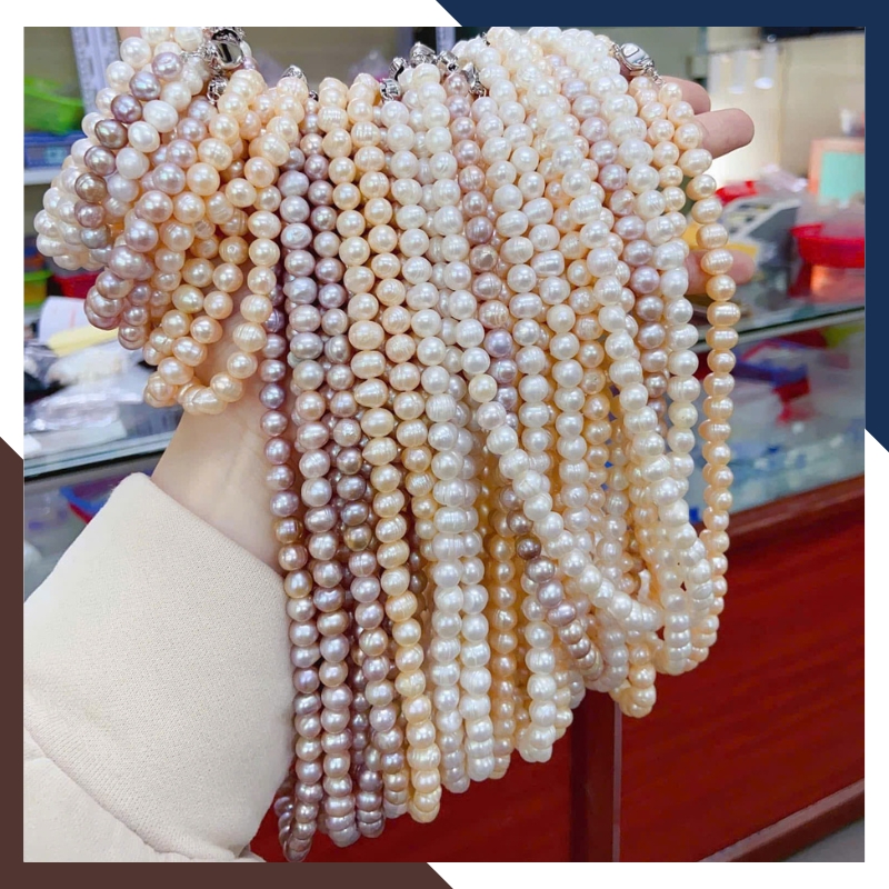 Bộ trang sức ngọc trai thật 7–8mm nhiều màu BTSNT210