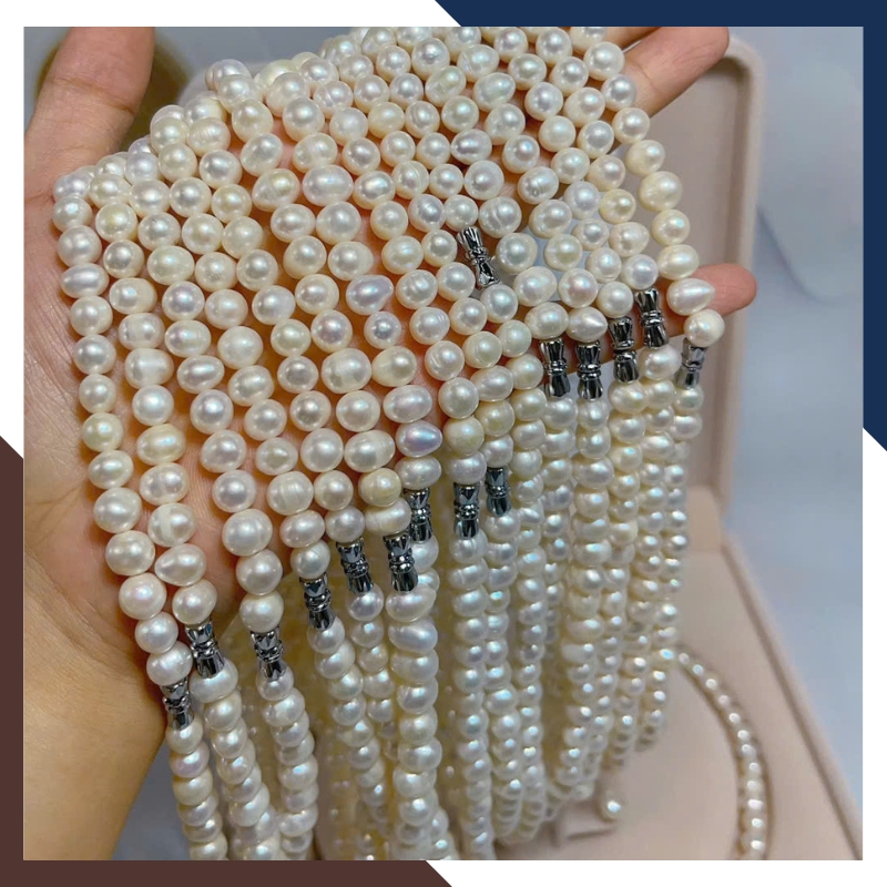 Bộ trang sức ngọc trai thật màu trắng BTSNT200