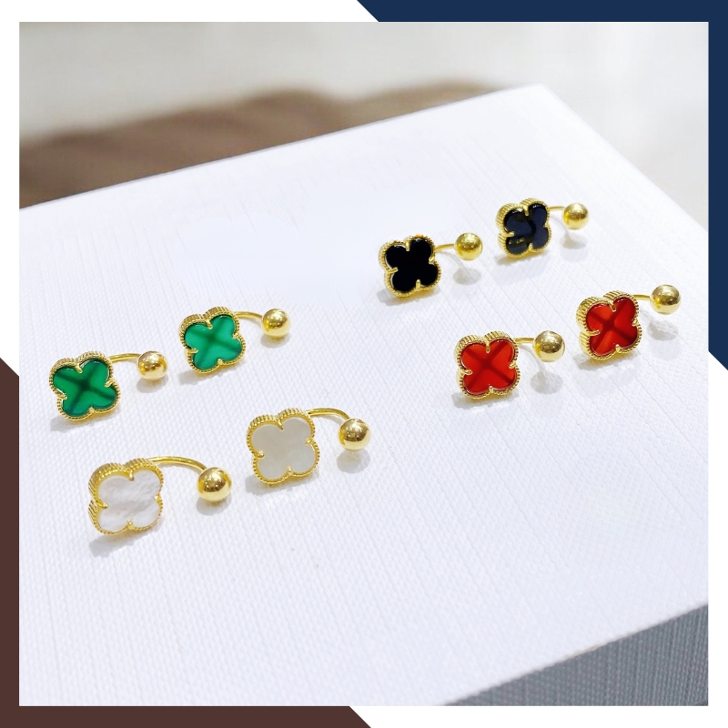 Bông Tai Cỏ 4 Lá Vàng Tây 10k BTV212