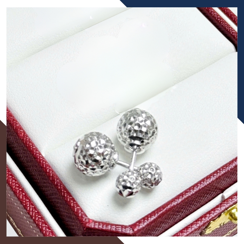 Bông Tai Dior Vàng Trắng 10k Đẹp Cho Nữ BTV157