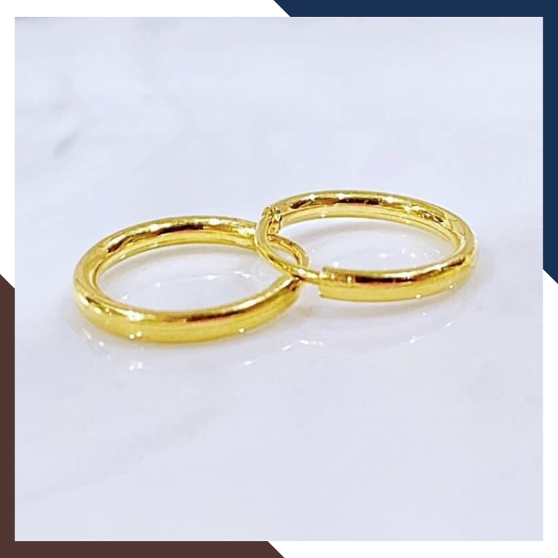 Bông tai tròn vàng tây 10k sát tai nam nữ mã TL16