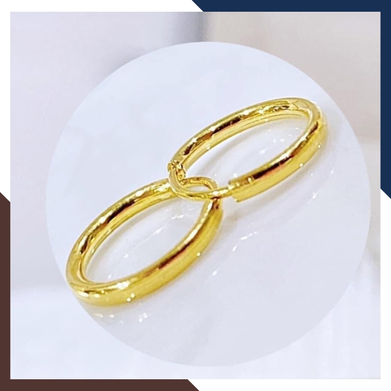 Bông tai tròn vàng tây 10k sát tai nam nữ mã TL16