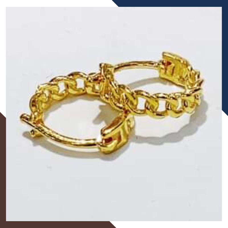 Bông tai kim tiền vàng tây 10k kiểu khoen tròn nhỏ xinh ôm sát tai cho nữ đẹp mã TL21