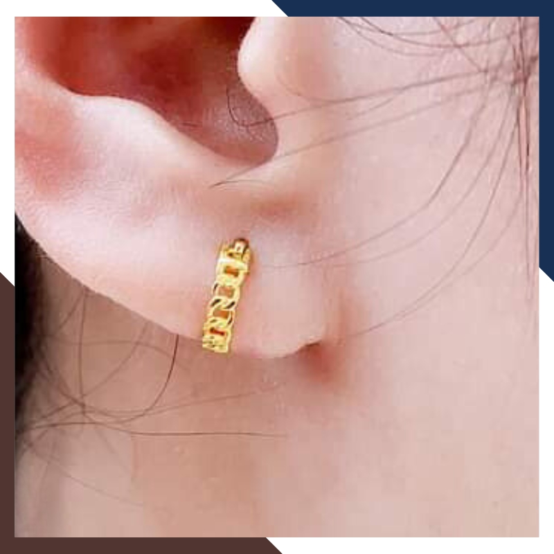 Bông tai kim tiền vàng tây 10k kiểu khoen tròn nhỏ xinh ôm sát tai cho nữ đẹp mã TL21