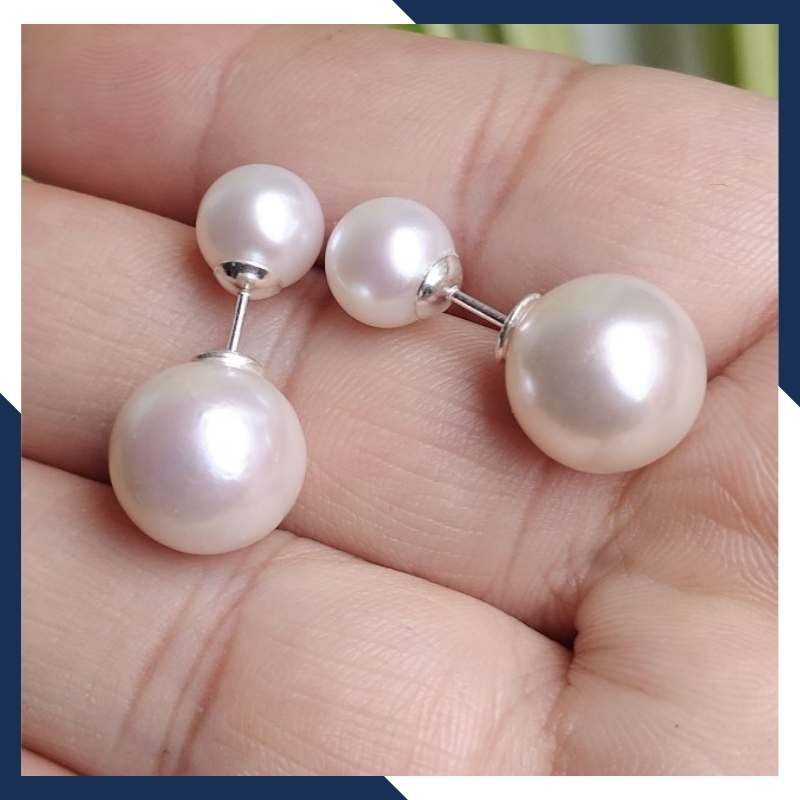 Bông tai ngọc trai 2 đầu