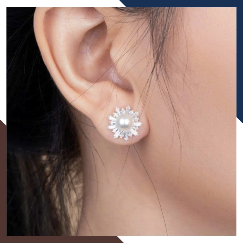 Bông Tai Ngọc Trai Bạc BTNT108