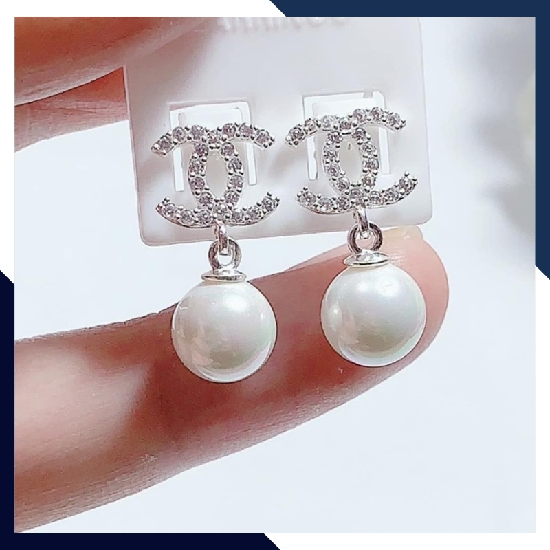 Bông tai ngọc trai chanel