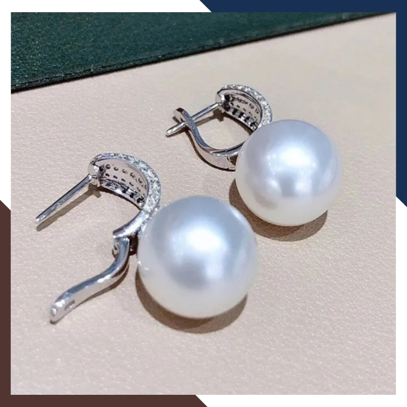 Bông Tai Ngọc Trai Thật Bạc Cao Cấp Mới Đẹp BTNT121