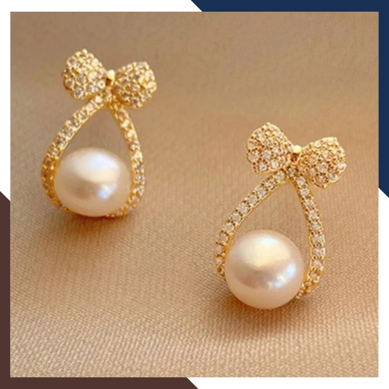 Bông Tai Ngọc Trai Thật Bạc Đẹp BTNT123 | Mẫu Mới 2024