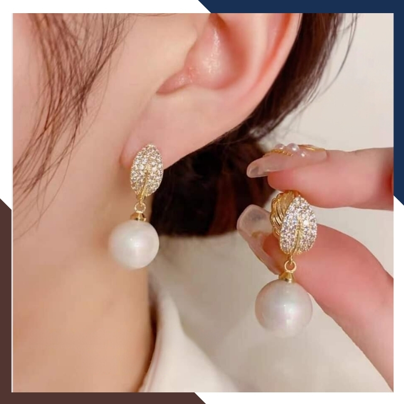 Bông Tai Ngọc Trai Thật Bạc Đẹp Sang Trọng BTNT120 | Mẫu Mới 2024