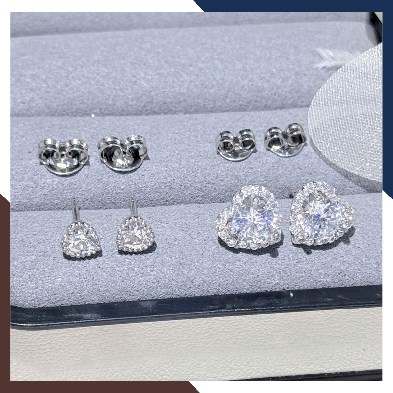 Bông Tai Vàng Trắng 10k Cho Nữ Hình Trái Tim BTV196