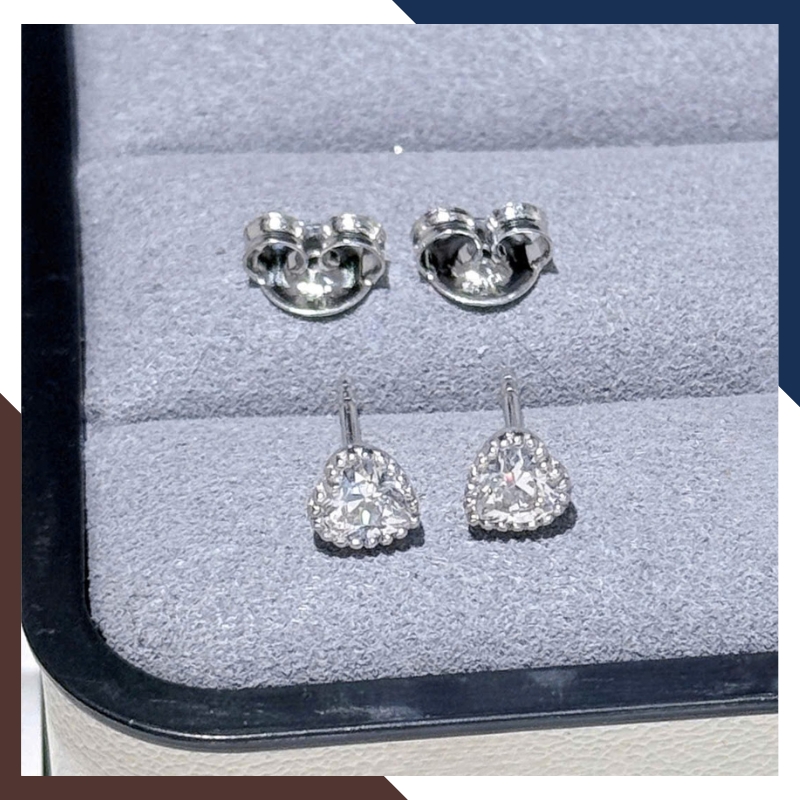 Bông Tai Vàng Trắng 10k Cho Nữ Hình Trái Tim BTV196