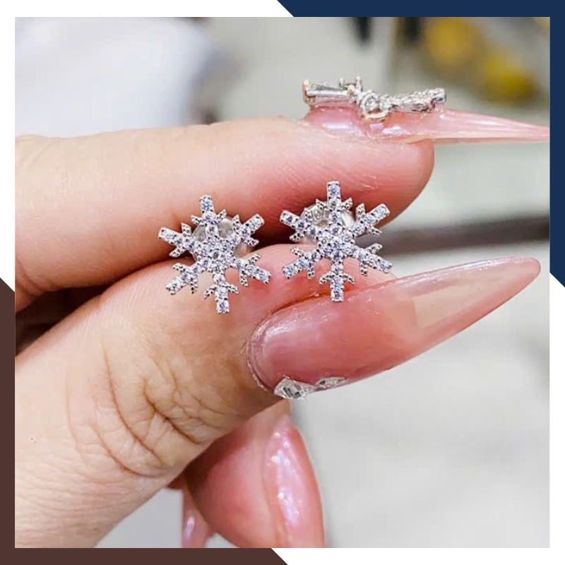 Bông Tai Vàng Trắng Nữ 10k BTV176