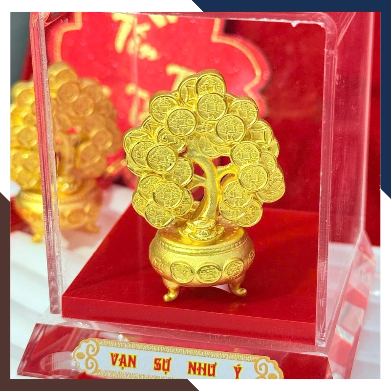 Cây Kim Tiền Vàng 24k 9999 – Vật Phẩm Phong Thuỷ Tài Lộc
