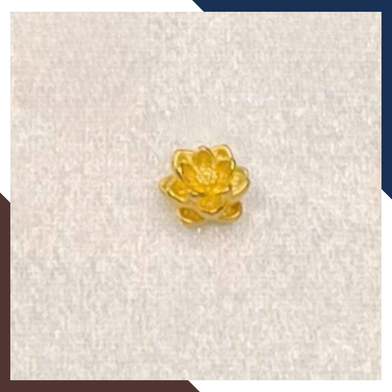 Charm Hoa Sen Vàng 24k Mã CHARMV70 - May Mắn, Thanh TỊnh