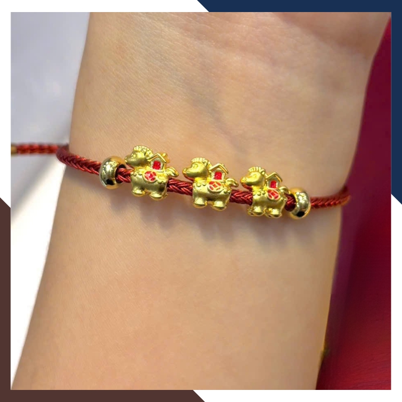 Charm Ngựa Vàng 24K 9999 CHARMV145 | Tài Lộc & Thành Công 2026