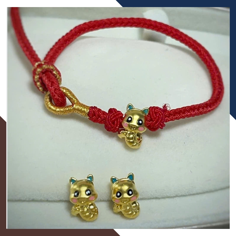 Charm Vàng 24k 9999 Hình Rắn Mã CHARMV52 Cho Người Tuổi Tỵ Năm 2025