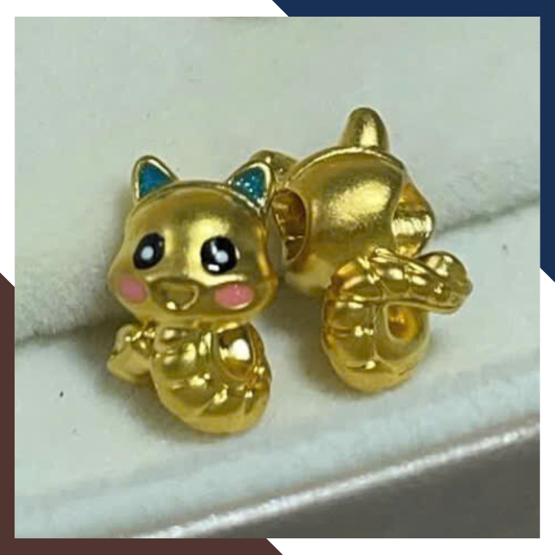 Charm Vàng 24k 9999 Hình Rắn Mã CHARMV52 Cho Người Tuổi Tỵ Năm 2025
