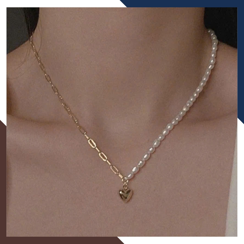 Dây chuyền ngọc trai nữ bạc thật cá tính mã 45AC330