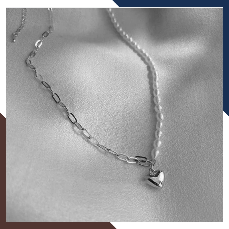 Dây chuyền ngọc trai nữ bạc thật cá tính mã 45AC330