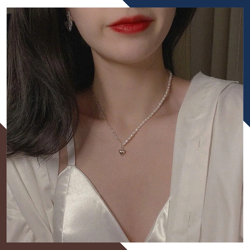 Dây chuyền ngọc trai nữ bạc thật cá tính mã 45AC330