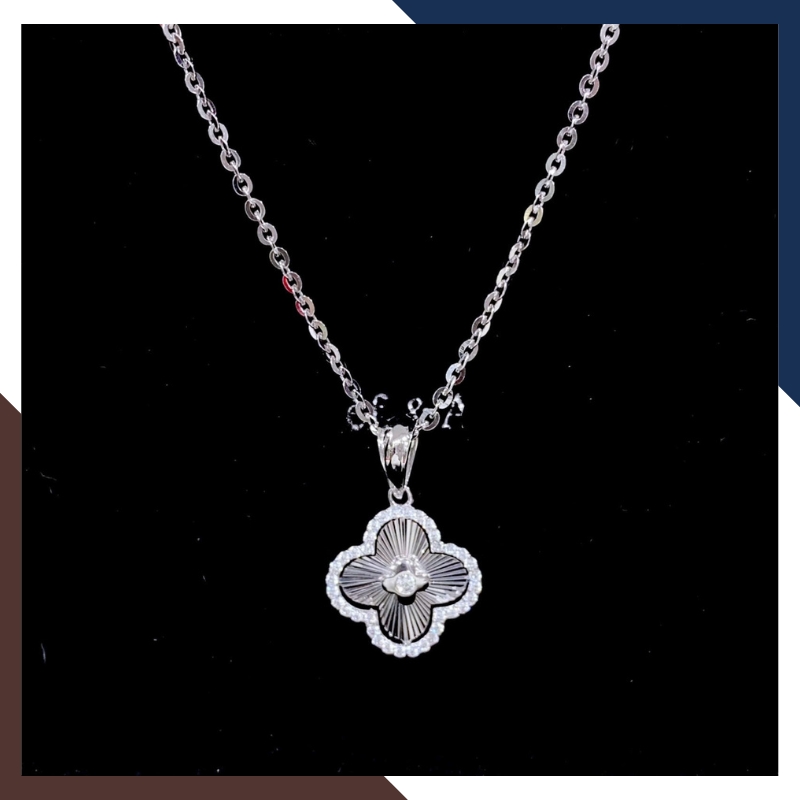 Dây Chuyền Cỏ 4 Lá Vàng Trắng Ý Cho Nữ DCVN187