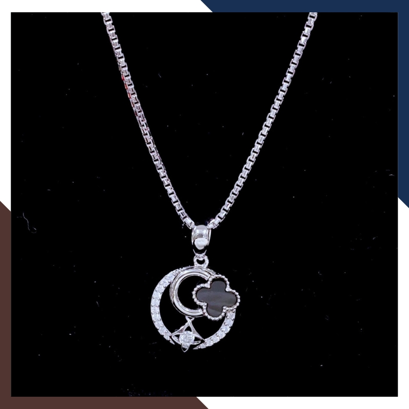 Dây Chuyền Cỏ 4 Lá Vàng Trắng Ý Cho Nữ DCVN187