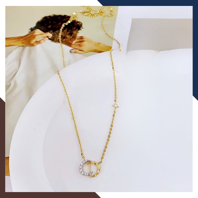 Dây Chuyền Dior Vàng Ý 10k Cho Nữ DCVN339