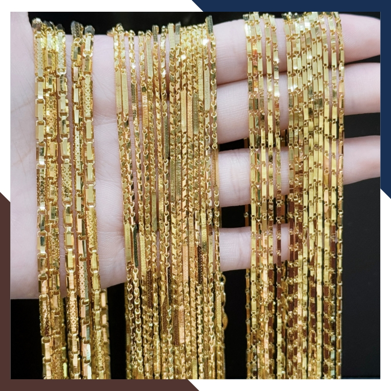 Dây chuyền đốt vuông bằng vàng tây 10k cho nữ đẹp mã TL73