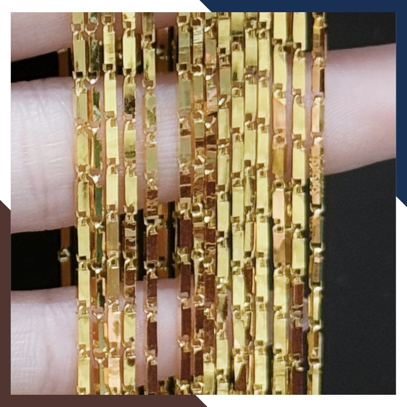 Dây chuyền đốt vuông bằng vàng tây 10k cho nữ đẹp mã TL73