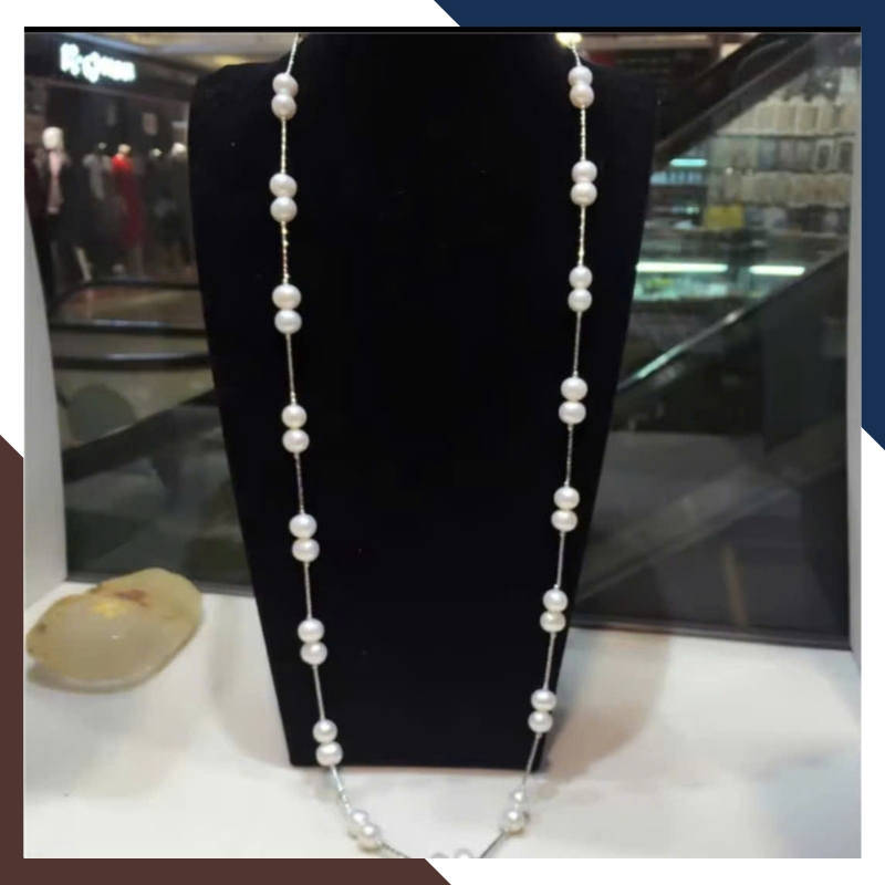 Dây Chuyền Ngọc Trai Dài 85cm VCNT115 | Bạc 925 Xi Bạch Kim